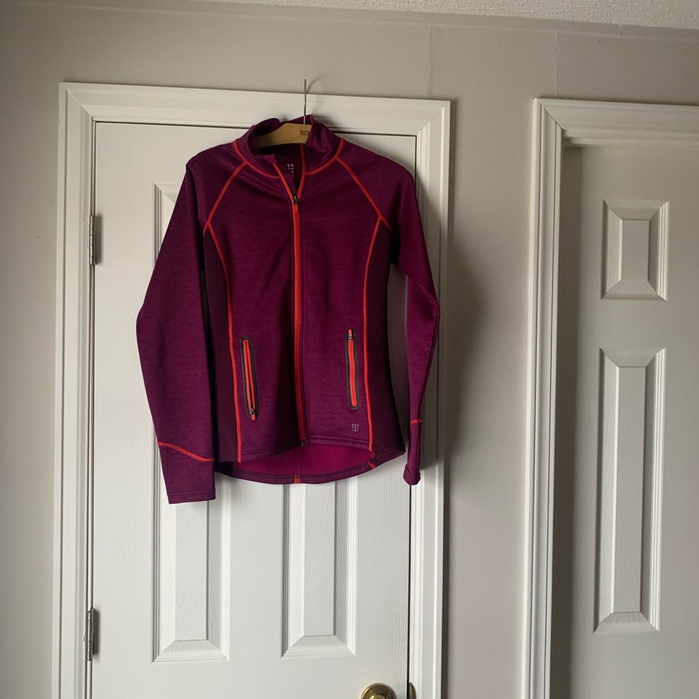 Title Nine Magenta/Purple Zip-Up Jacket with Coral Trim